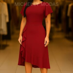 Vestido Midi Marsala